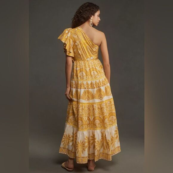 Anthropologie x Farm Rio Ainika Tapestry One-Shoulder Maxi Dress Size XL - Picture 2 of 3